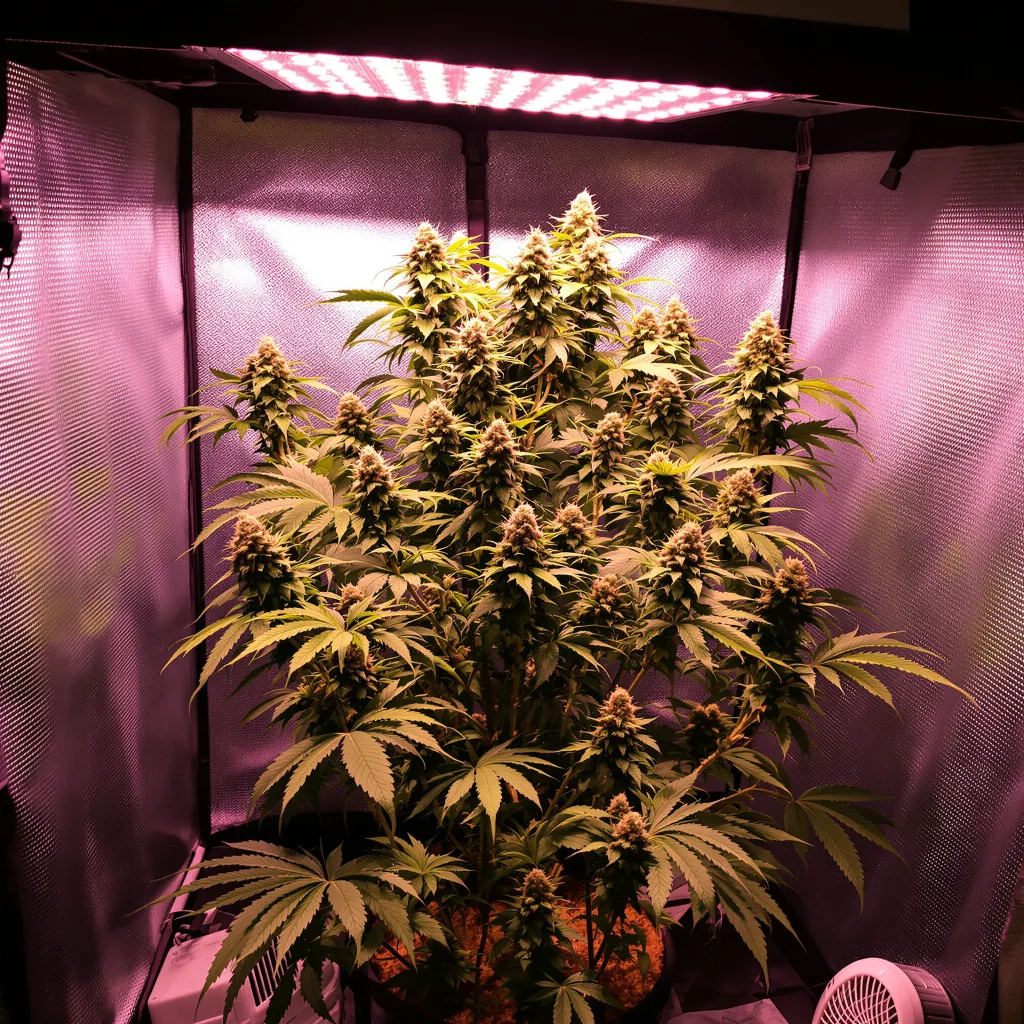 Whiteout 39% indica / 61% sativa flower with visible trichomes