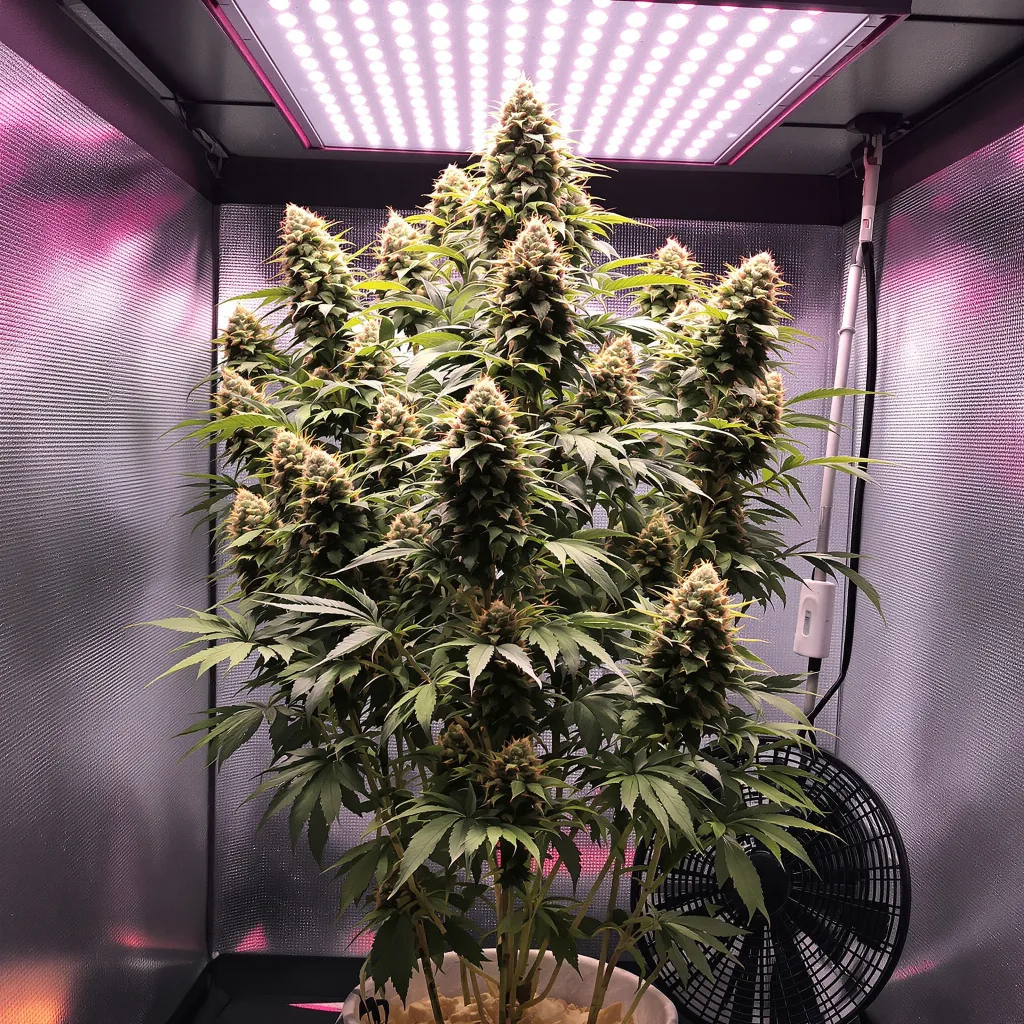 Willys Wonder 65% indica / 25% sativa flower with visible trichomes