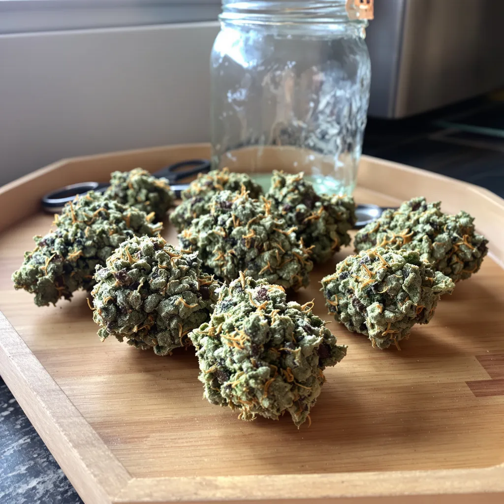 Wilson 64% indica / 36% sativa flower with visible trichomes