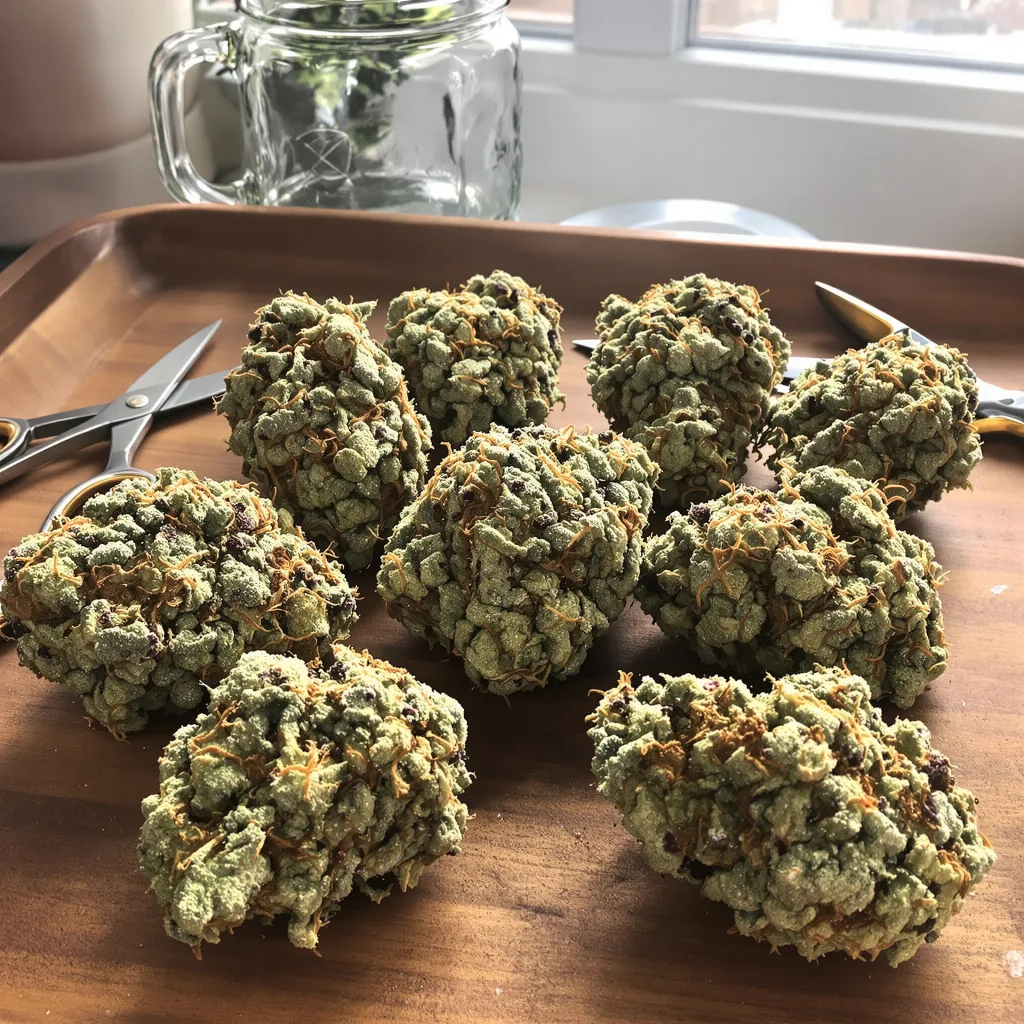 Wilson 64% indica / 36% sativa flower with visible trichomes