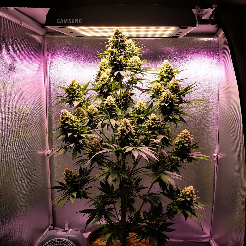 Wilson 64% indica / 36% sativa flower with visible trichomes