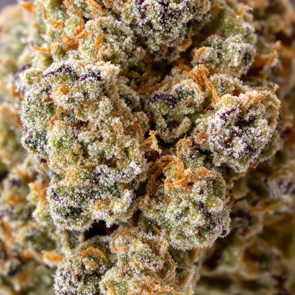 Wilson cannabis bud close-up showing dense forest-green nugs