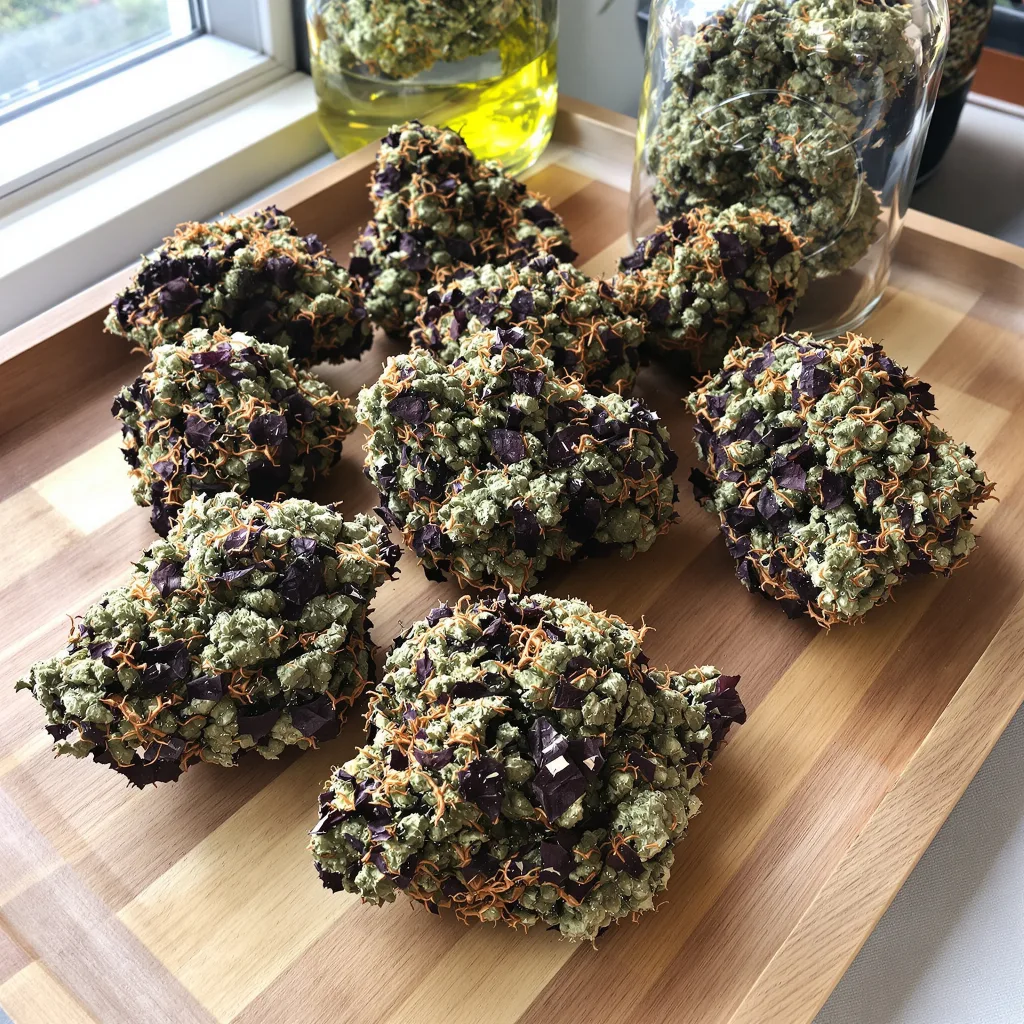 WMD 74% indica / 26% sativa flower with visible trichomes