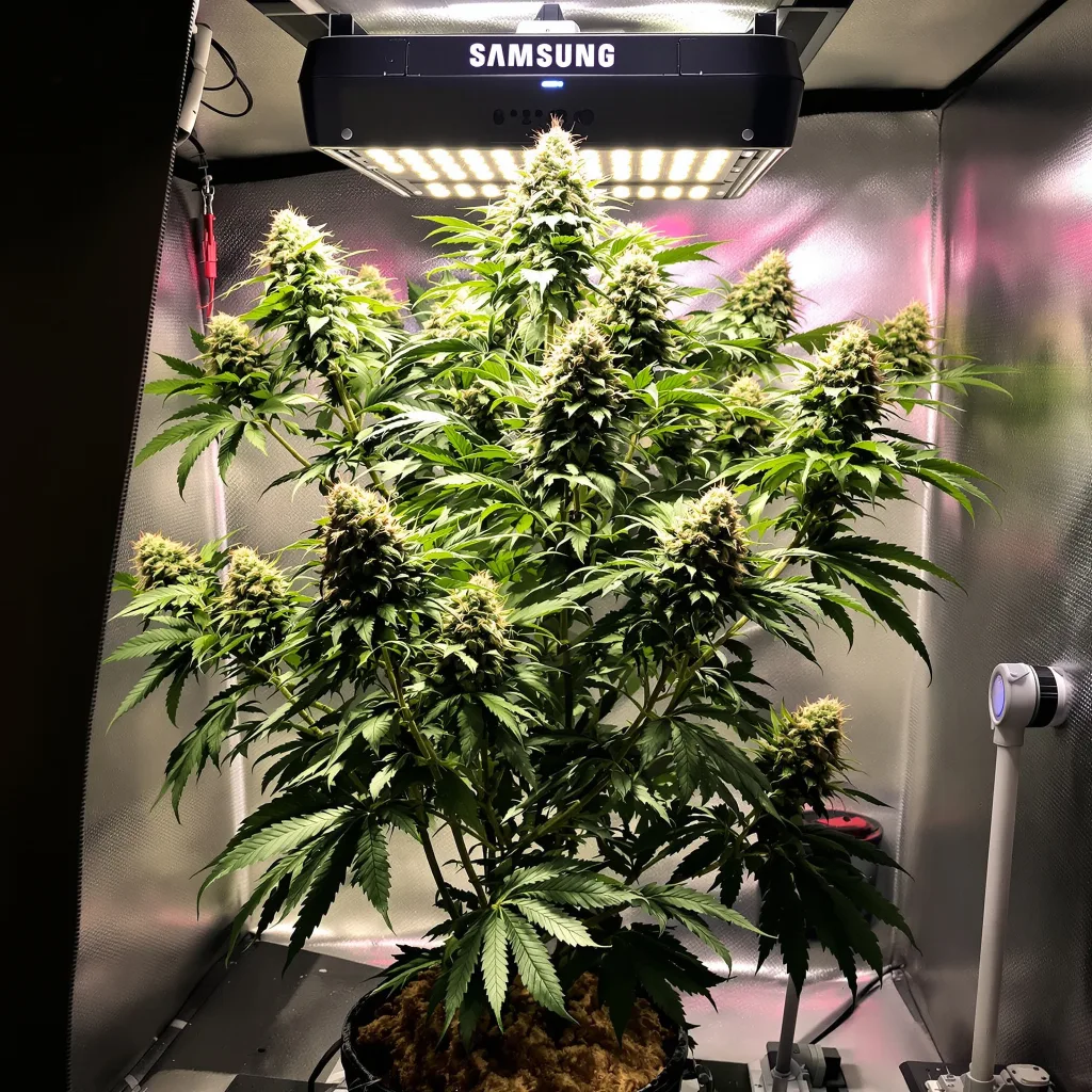 Wonder Woman 51% indica / 49% sativa flower with visible trichomes