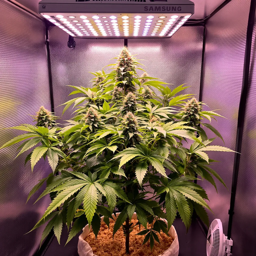 WSU 72% indica / 28% sativa flower with visible trichomes