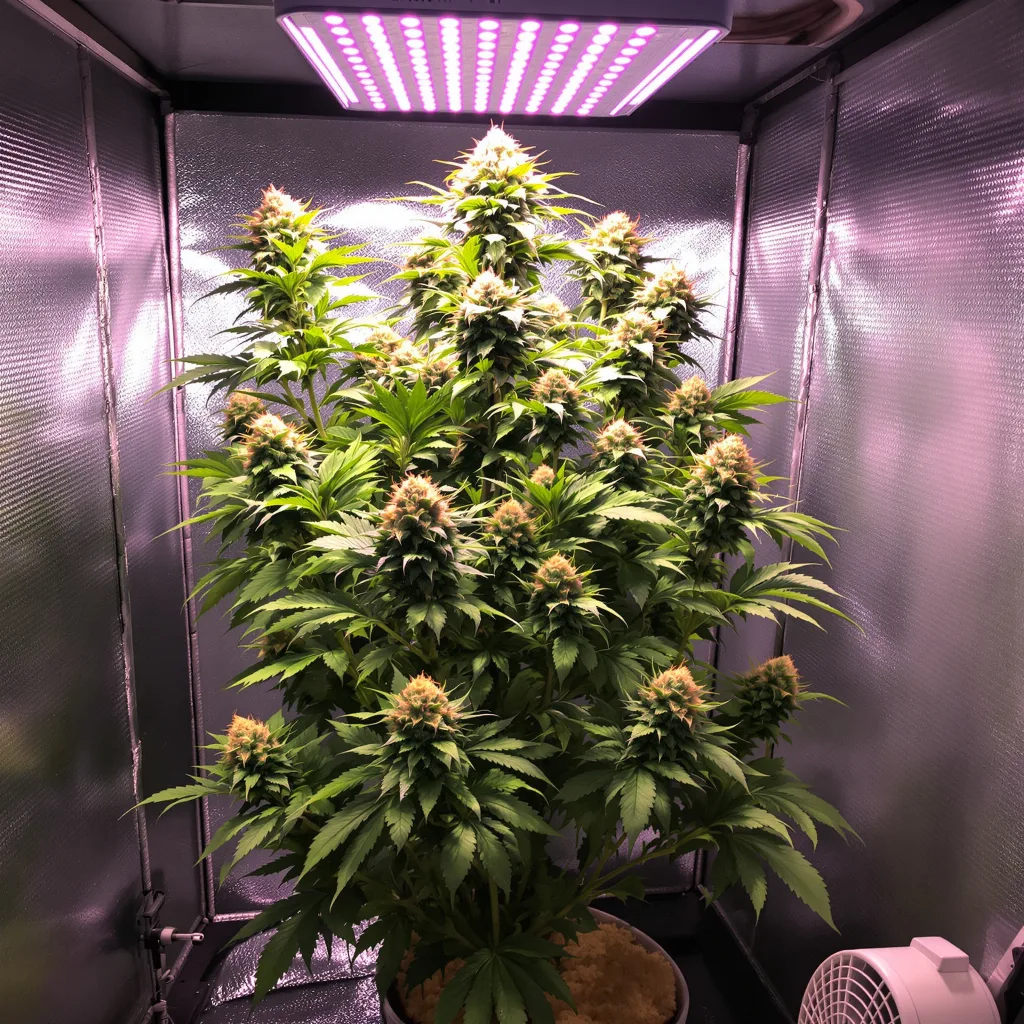 WTF 47% indica / 53% sativa flower with visible trichomes