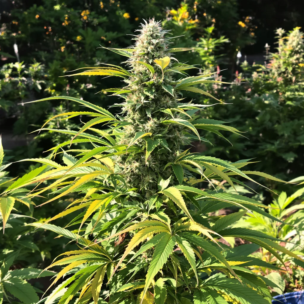 WTF 47% indica / 53% sativa flower with visible trichomes