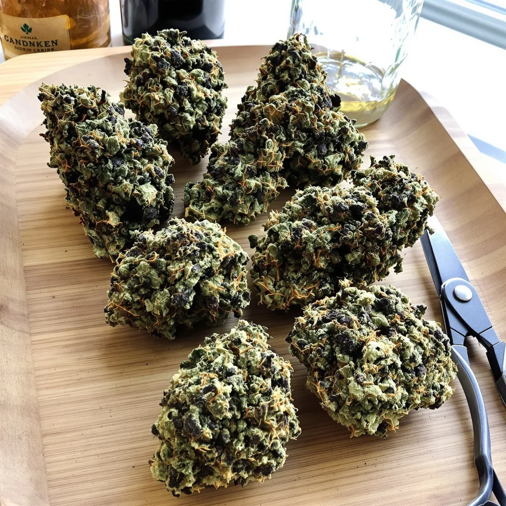 X-Wing 83% indica / 17% sativa flower with visible trichomes