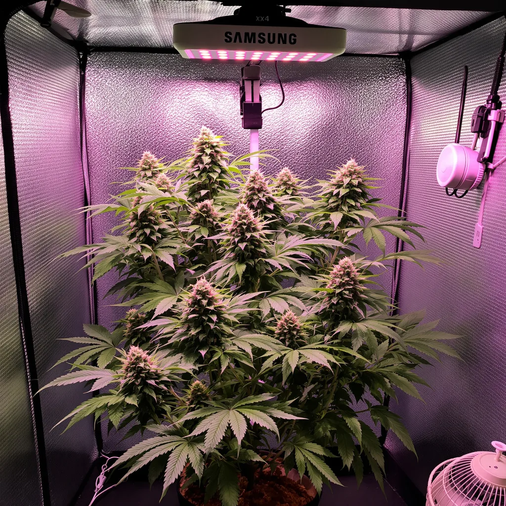 X-Wing 83% indica / 17% sativa flower with visible trichomes