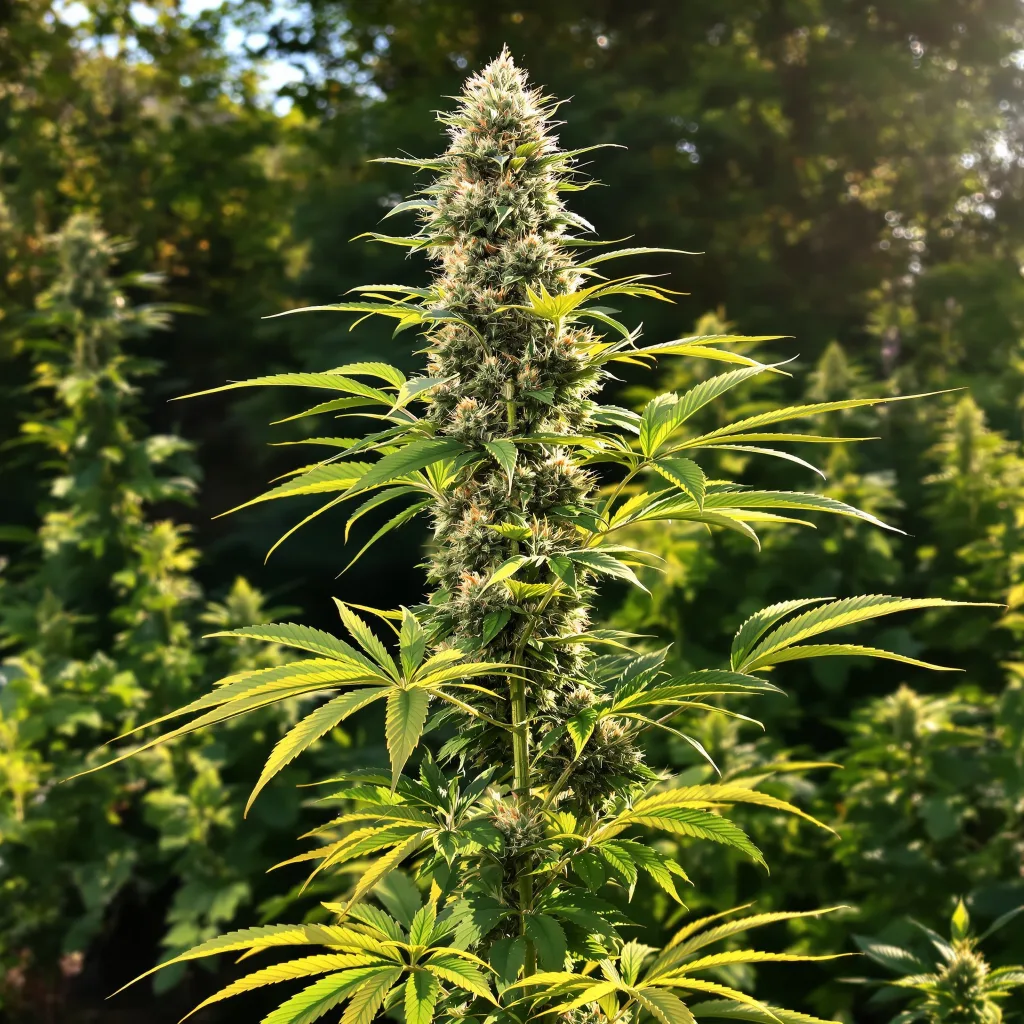 XJ-13 50% indica / 50% sativa flower with visible trichomes