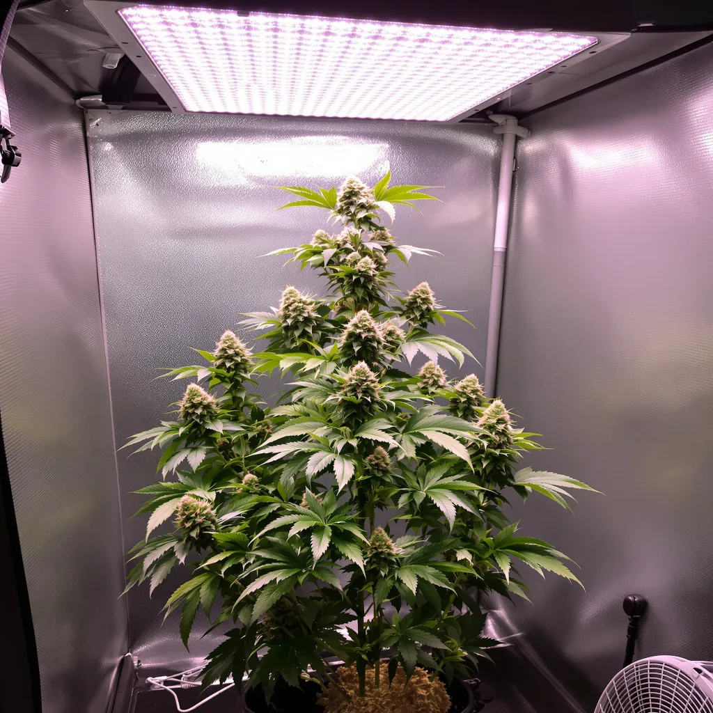 Yumboldt 71% indica / 29% sativa flower with visible trichomes